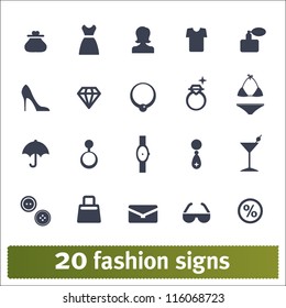 Fashion icons: vector set of female accessories