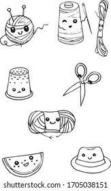 Fashion illustration for adult coloring book. Hand-drawn vector illustration. Black and white. Coloring book page for adults.