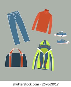 Fashion illustration clothing set