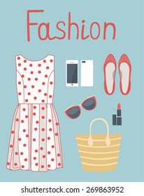 Fashion illustration clothing set