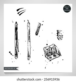 Fashion illustration. Cosmetics. Vector.