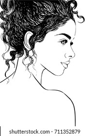 Royalty Free Curly Hair Line Drawing Stock Images Photos