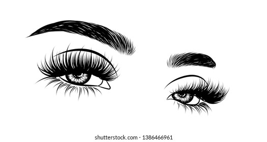 Woman Eyes Lenses Fashion Illustration Stock Vector (Royalty Free ...