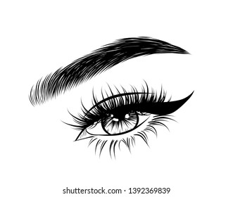 Fashion Illustration Eye Long Full Lashes Stock Vector (Royalty Free ...