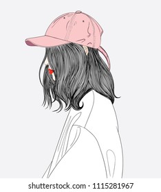 Trendy Women Wearing Hat Stock Vectors Images Vector Art