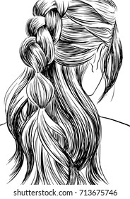 Fashion illustration hairstyle