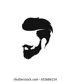 fashion illustration, hand graphics - mens hairstyle with a beard and mustache