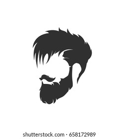 fashion illustration, hand graphics - mens hairstyle with a beard and mustache