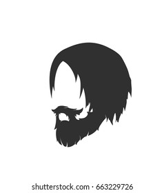 fashion illustration, hand graphics - mens hairstyle with a beard and mustache