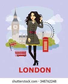 Fashion illustration: London (vector)