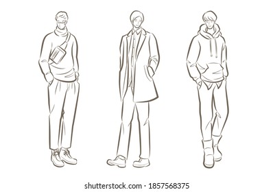 Fashion illustration of the man