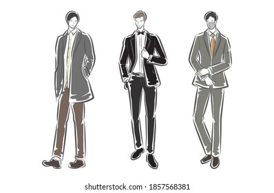 Fashion illustration of the man