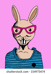 fashion illustration of  rabbit man