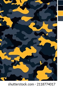 Fashion illustration. Seamless camouflage vector print