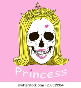 Fashion illustration of skull princess
