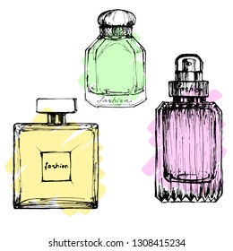 fashion illustration, sprays, perfumery