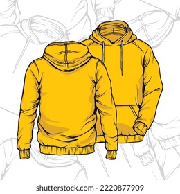Fashion illustration, vector illustration, jacket, bomber, t-shirt, hoodie, varsity, line art isolated