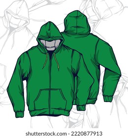 Fashion illustration, vector illustration, jacket, bomber, t-shirt, hoodie, varsity, line art isolated