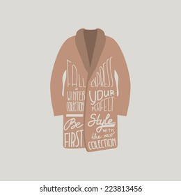 Fashion illustration. Vintage coat icon. Vector