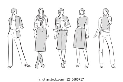 Fashion illustration of the woman