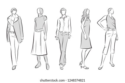 Fashion Illustration Woman Stock Vector (Royalty Free) 1248374821 ...