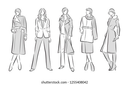 Fashion illustration of the woman