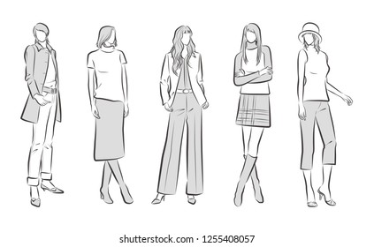 Fashion illustration of the woman