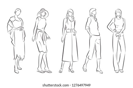 Fashion Illustration Woman Stock Vector (Royalty Free) 1276497967 ...