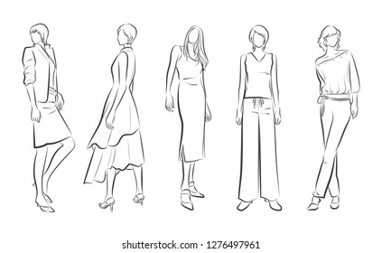 Fashion illustration of the woman