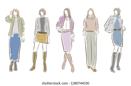 Fashion illustration of the woman