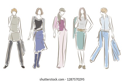 Fashion illustration of the woman