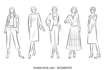 Fashion illustration of the woman