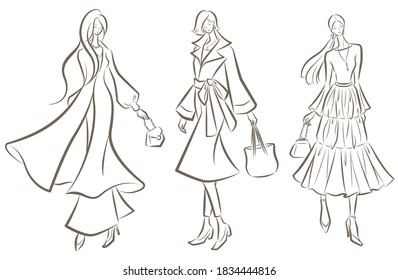 Fashion illustration of the woman