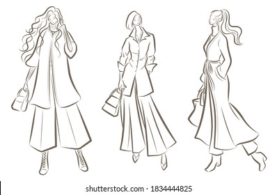 Fashion Illustration Woman Stock Vector (Royalty Free) 1834444825 ...