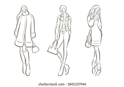 Fashion illustration of the woman