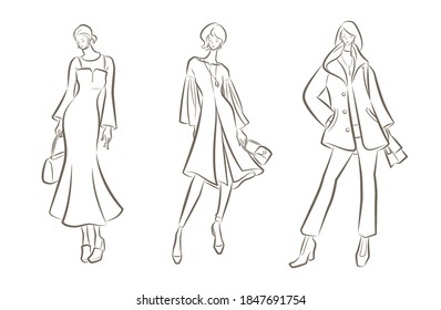 Fashion illustration of the woman