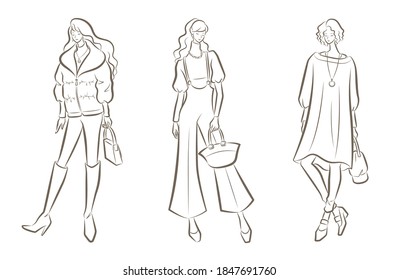 Illustration Sketch Drawing Pencil Black Fashion Stock Illustration ...