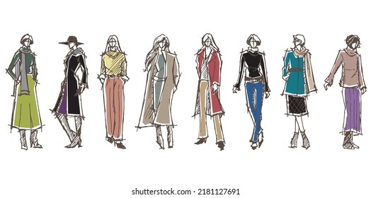 Ilustración de moda de la mujer.