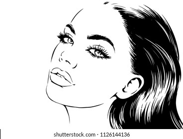 Fashion illustration of woman with eyeliner