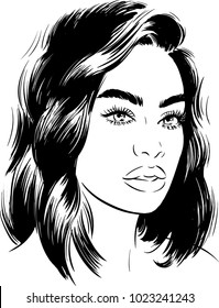 fashion illustration woman face sketch