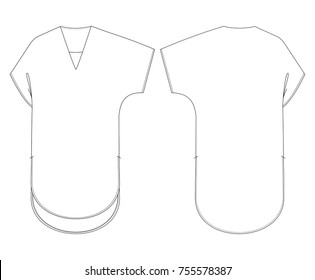 Fashion illustration. Women blouse with sleeves vector