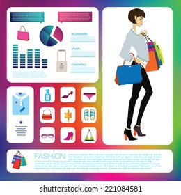 Fashion infographic set. Vector. Eps 10.