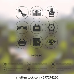 fashion infographic with unfocused background