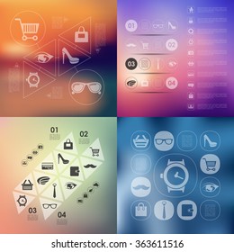 fashion infographic with unfocused background