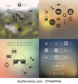 fashion infographic with unfocused background