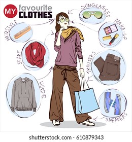 Fashion infographic. Vector collection.