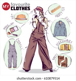 Fashion infographic. Vector collection.