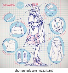 Fashion infographic. Vector collection.