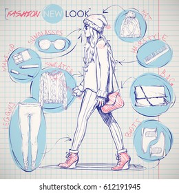Fashion infographic. Vector collection.