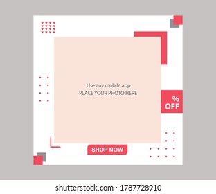 Fashion instagram post template vector eps 10